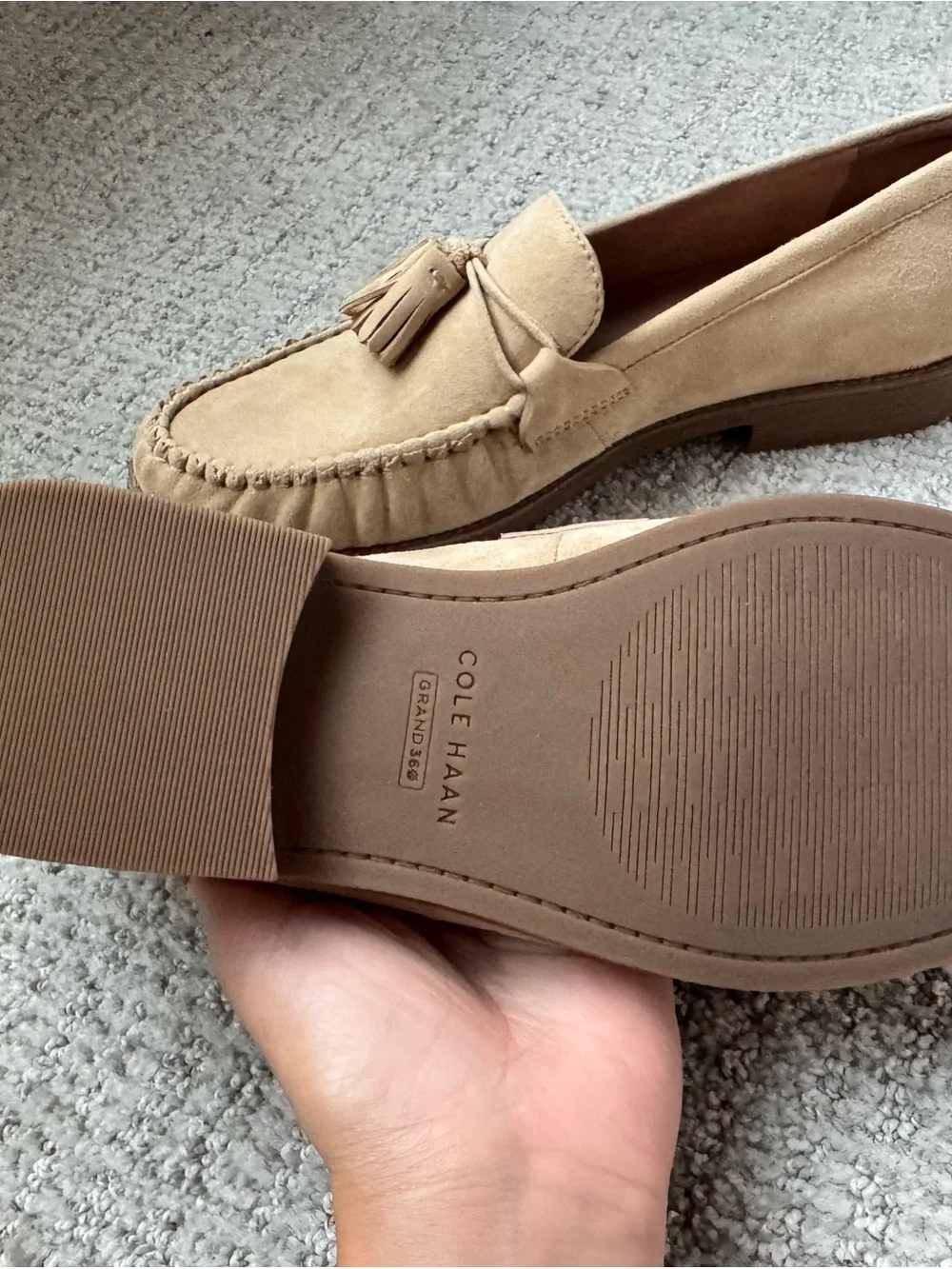 NWT Cole Haan Tan Suede Tassel Loafers